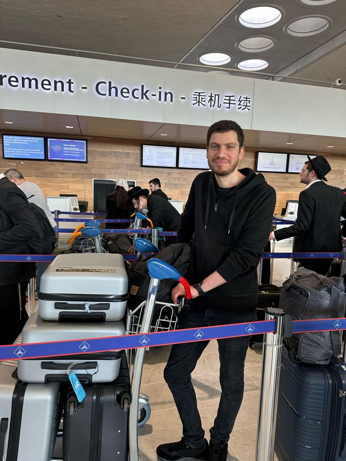 Immigrant at airport check-in